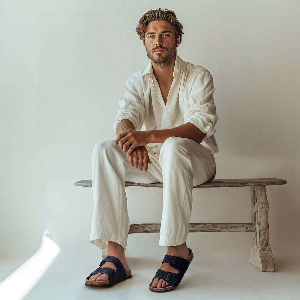 Giesswein Merino Slides - Ocean Blue